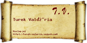 Turek Valéria névjegykártya